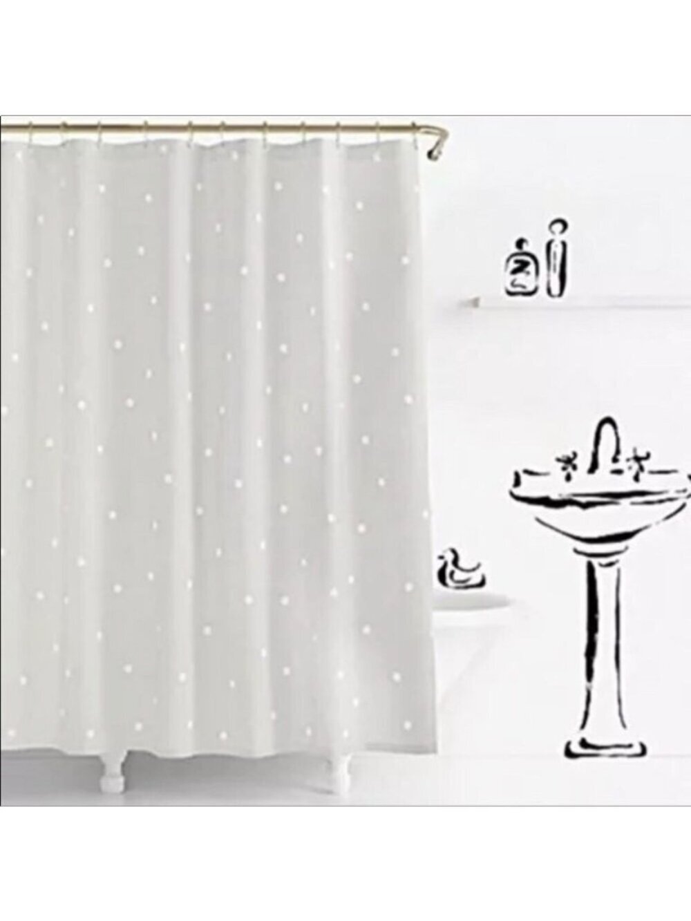 Kate Spade Deco Dot Gray Shower Curtain